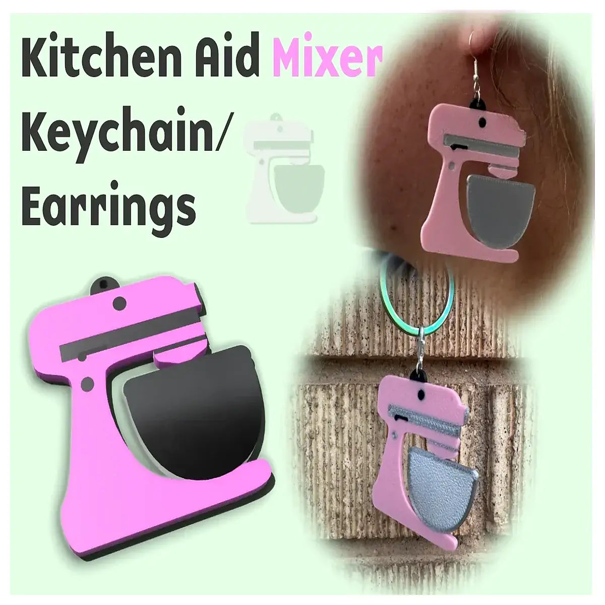 cute kitchen utensil mixer keychain chef apron charm bag tag funny cooking tool accessory for women men