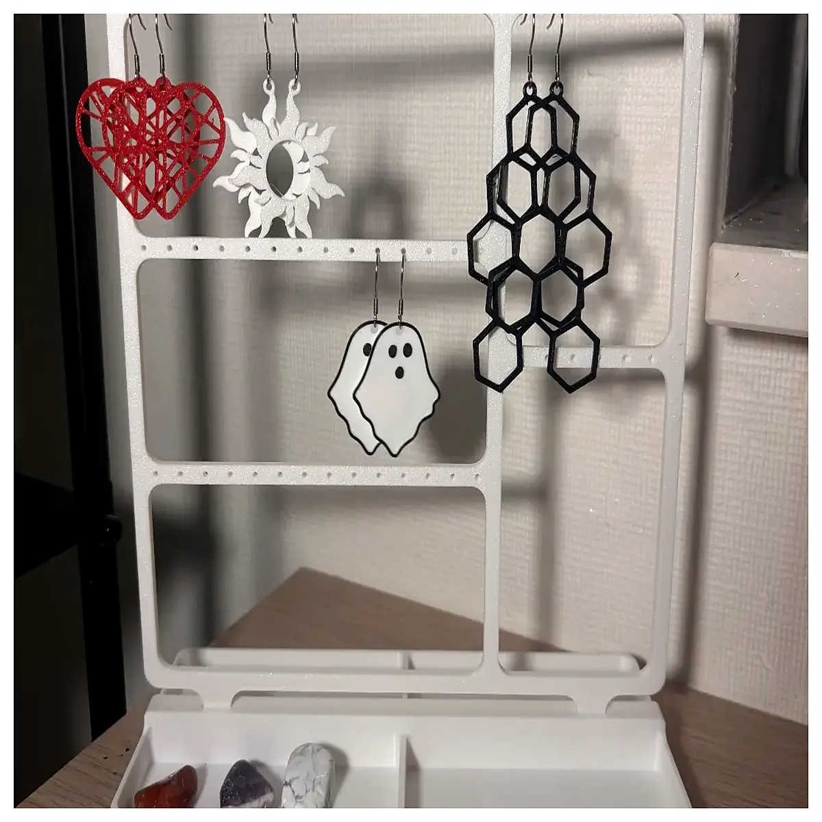 earring organizer with holes for studs and hooks acrylic for jewelry storage box clear stackable earring holder rack