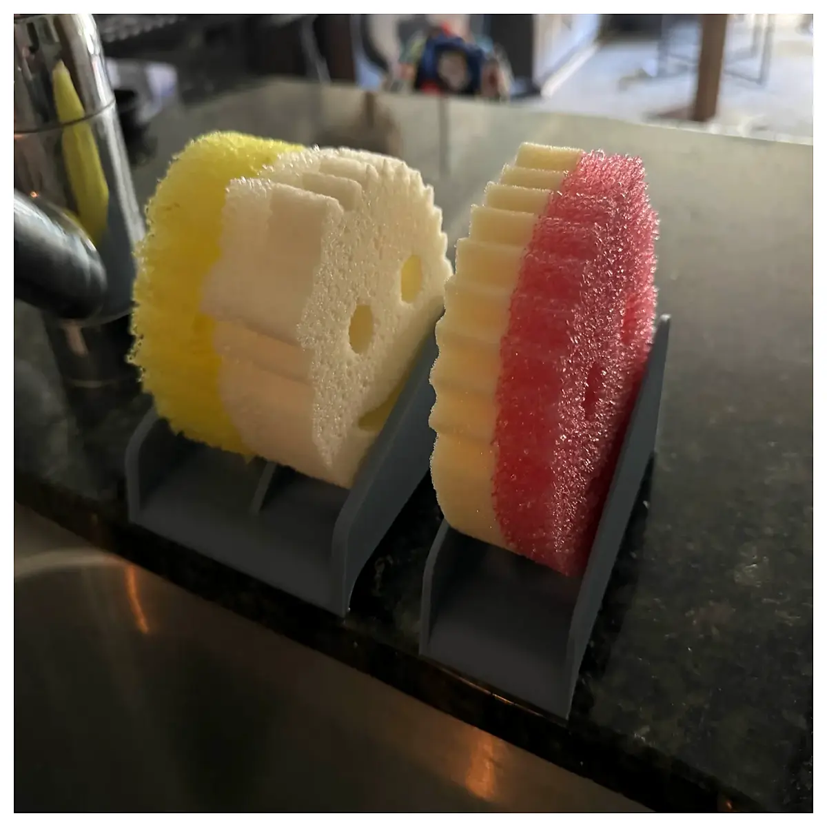 double layer sponge holder self draining rack for kitchen sink organizer