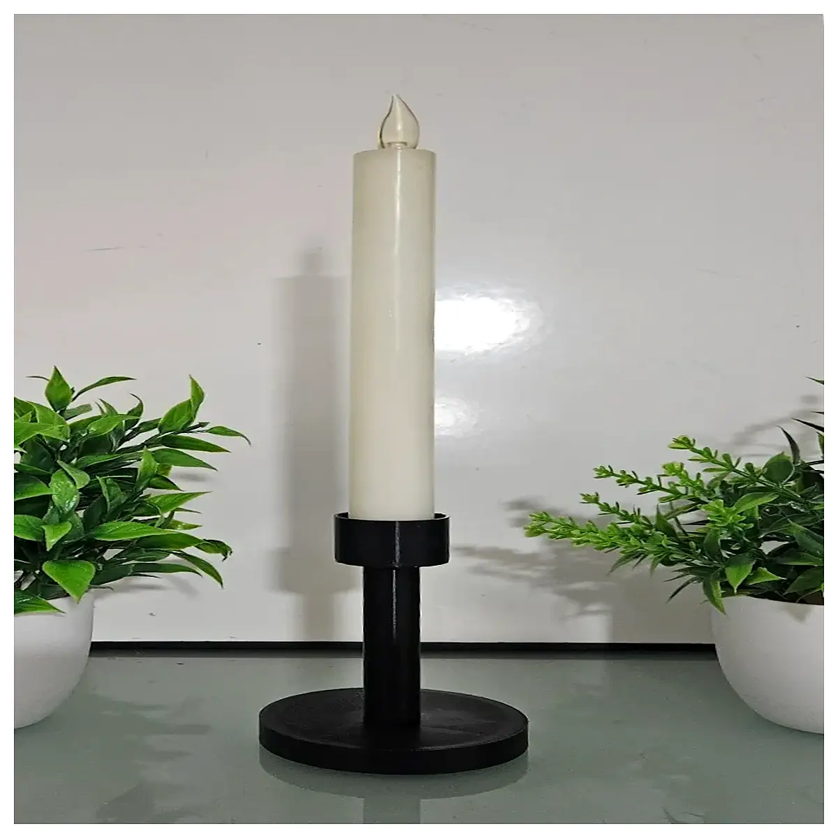 minimalist candle holder modern geometric metal table decor for home living room shelf styling