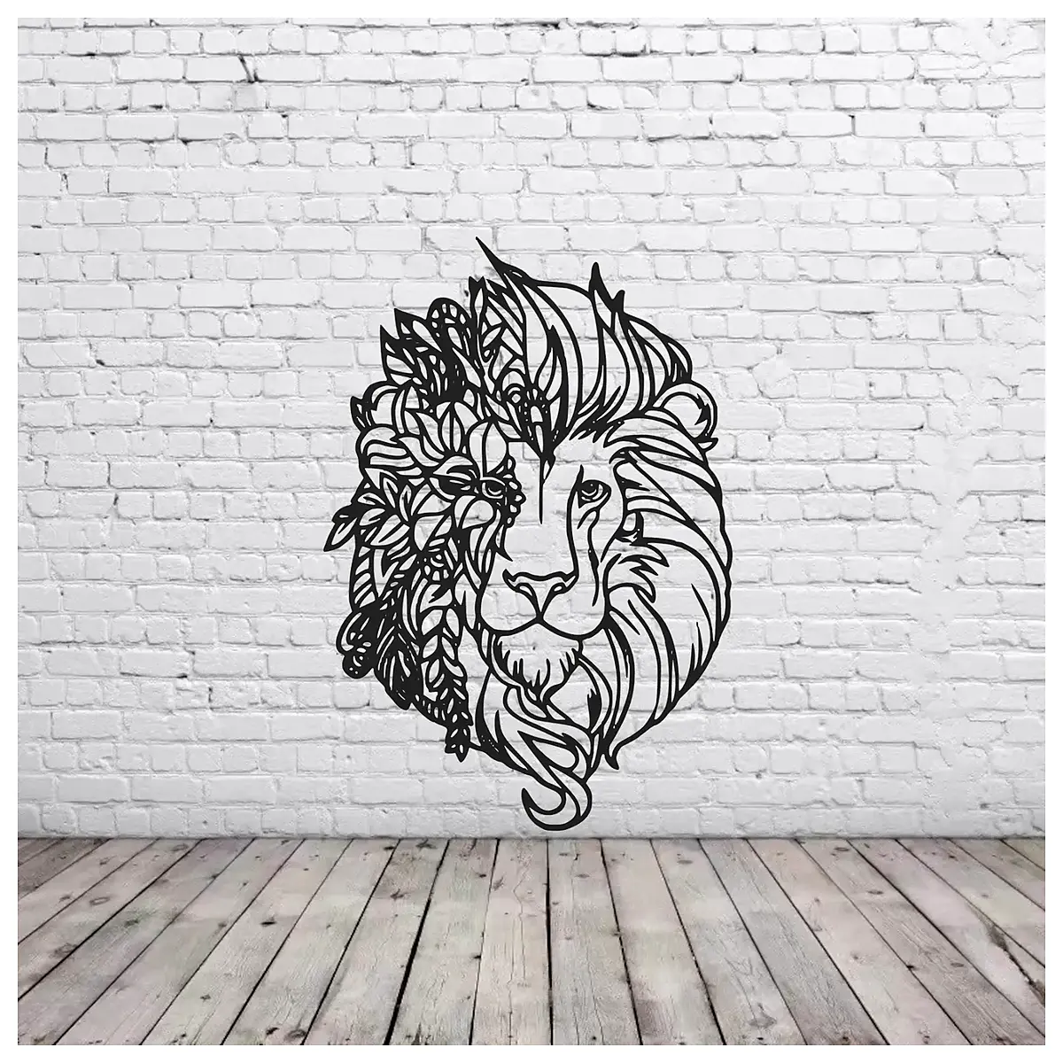 floral lion wall art canvas prints for living room exotic jungle animal decor large botanical lion painting modern safari home decoration