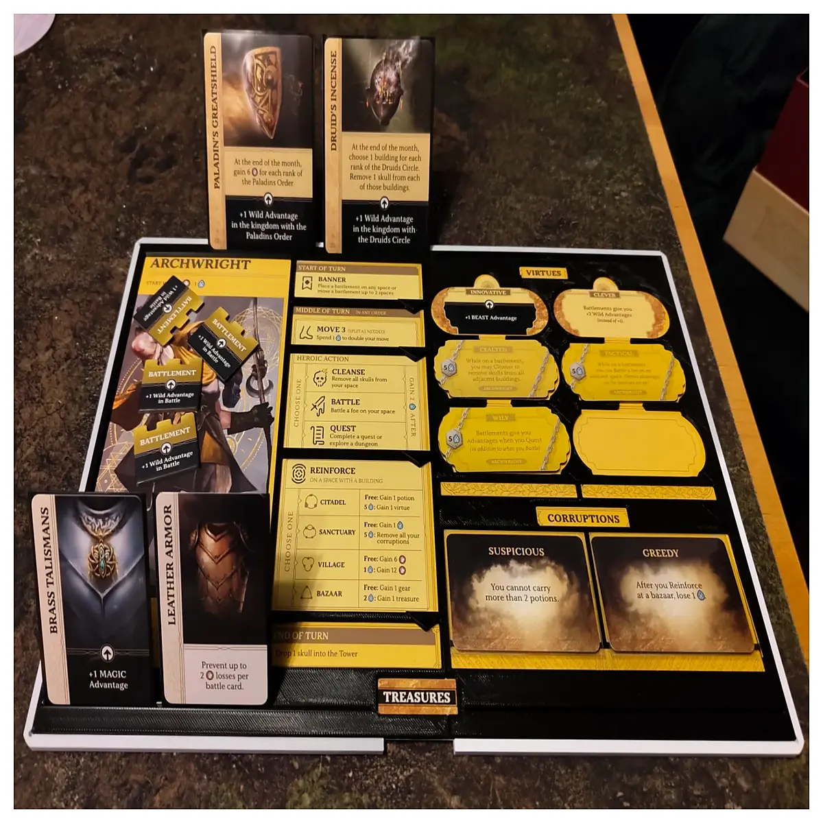 tower of darkness player panel organizer board mount gaming desk accessories