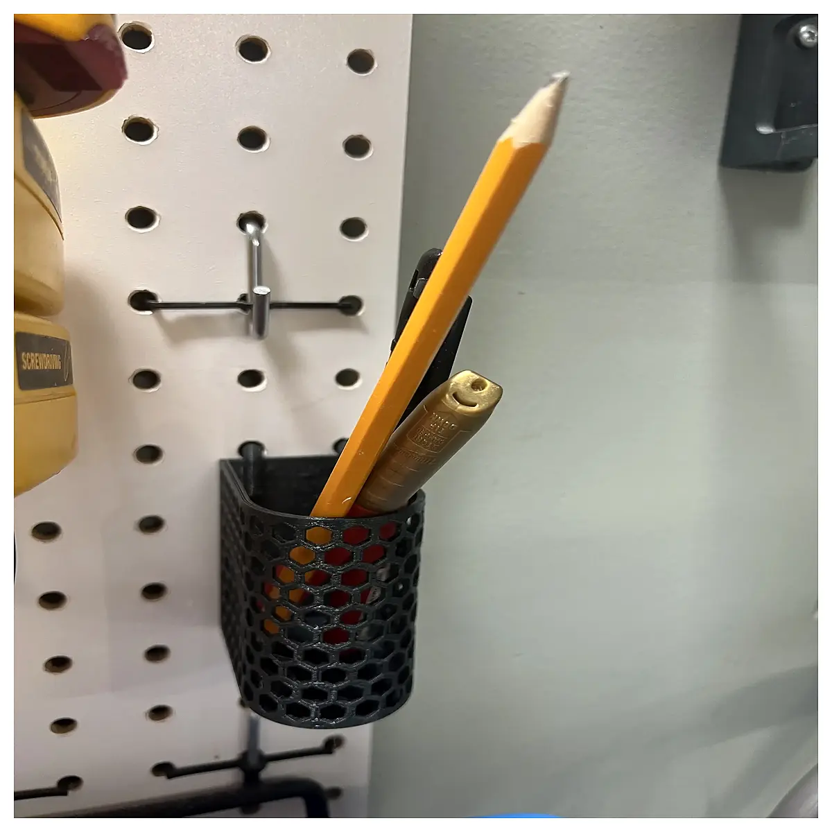 pegboard pencil holder 2 inch tall desk organizer for office supplies storage
