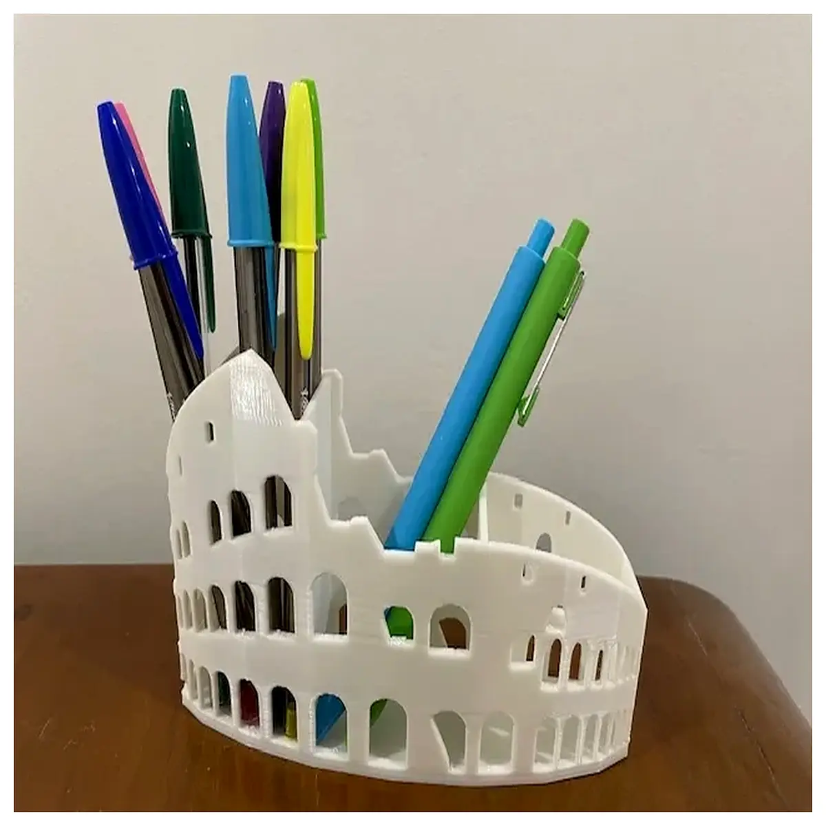 gladiator colosseum desk organizer pen holder for office supplies and study room decor