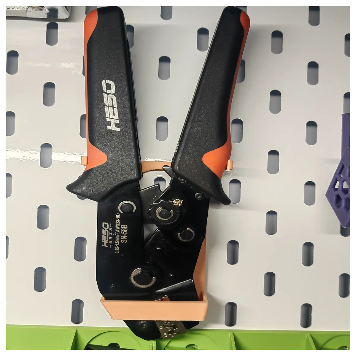 crimping tool holder organizer rack mount for wire cutter pliers storage