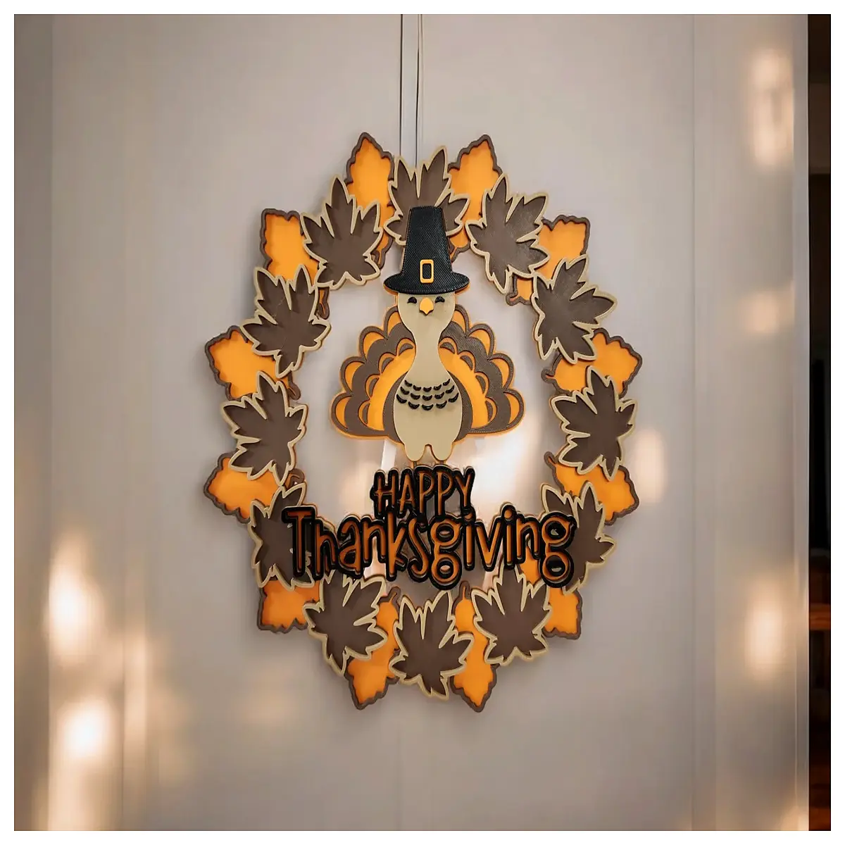 thanksgiving turkey wreath door decor fall harvest home decoration holiday party supplies