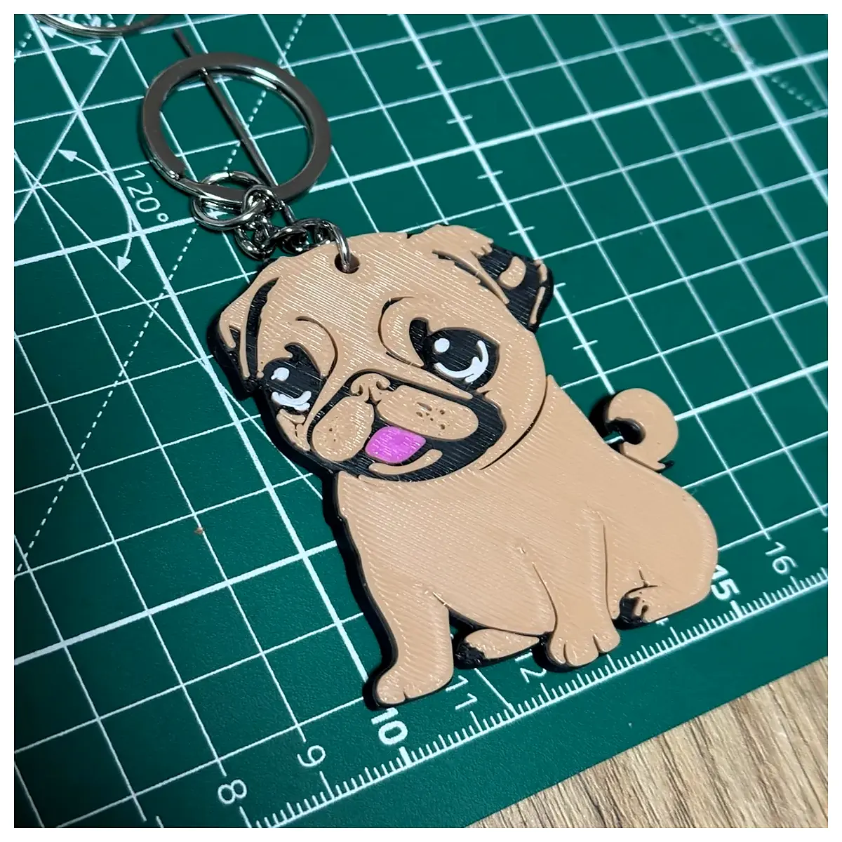 cute pug keychain for women men adorable french bulldog dog lover gift cartoon animal bag charm accessory