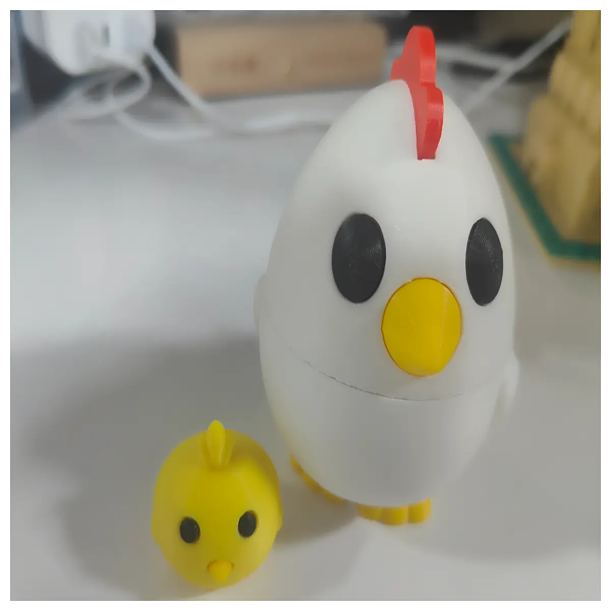 cute mother hen and baby chicks capsule toy gashapon collectible blind box egg surprise plastic figurine kids gift