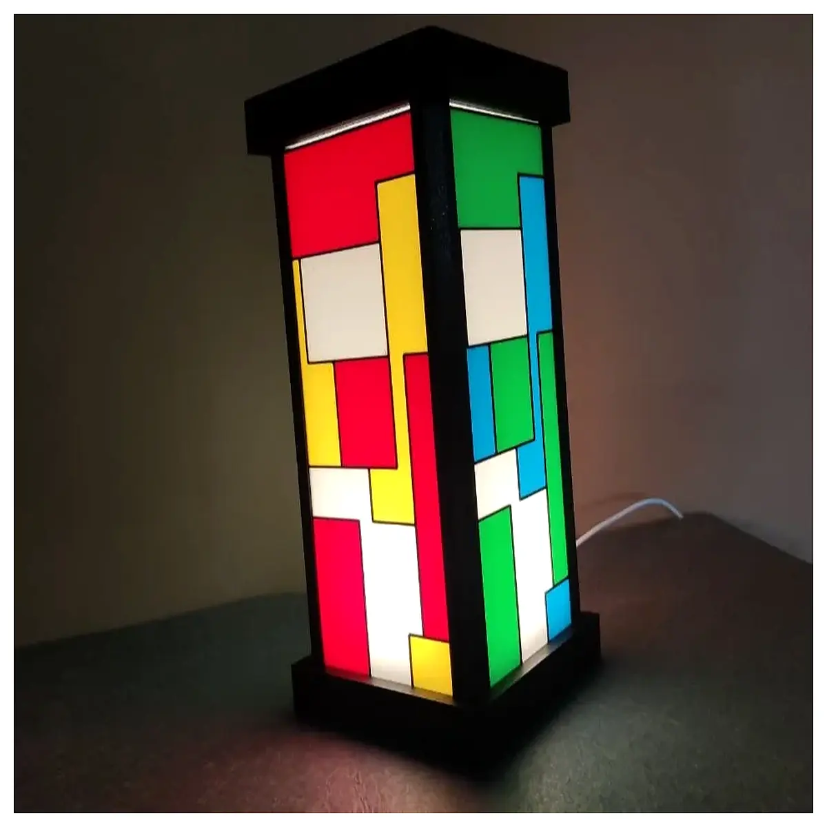 modern geometric desk mondrian style minimalist table for home office decor