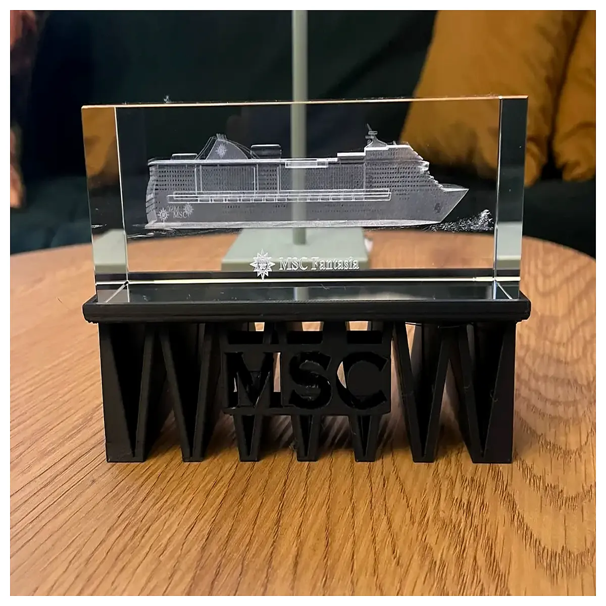 msc cruises glass base holder for ship collectible nautical decor