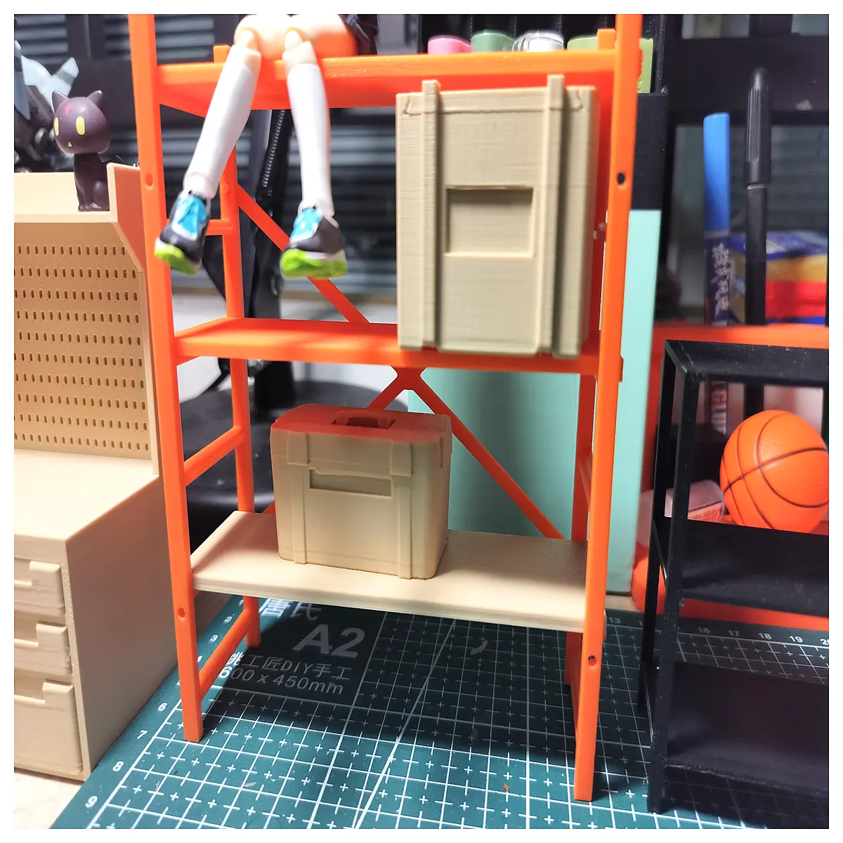 miniature grocery store shelves rack diorama accessories for dollhouse playset