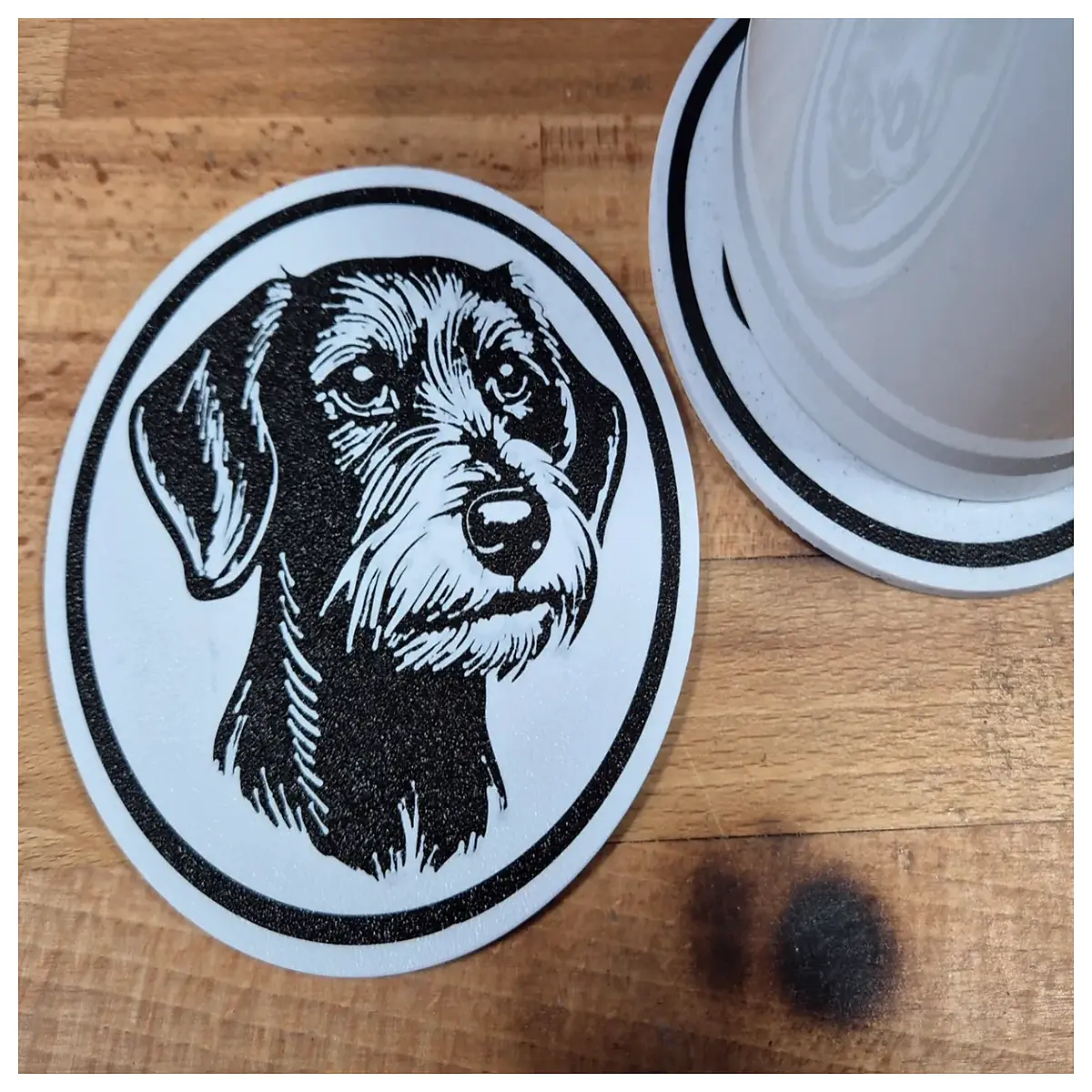 dachshund coaster set bristle dog lover gift