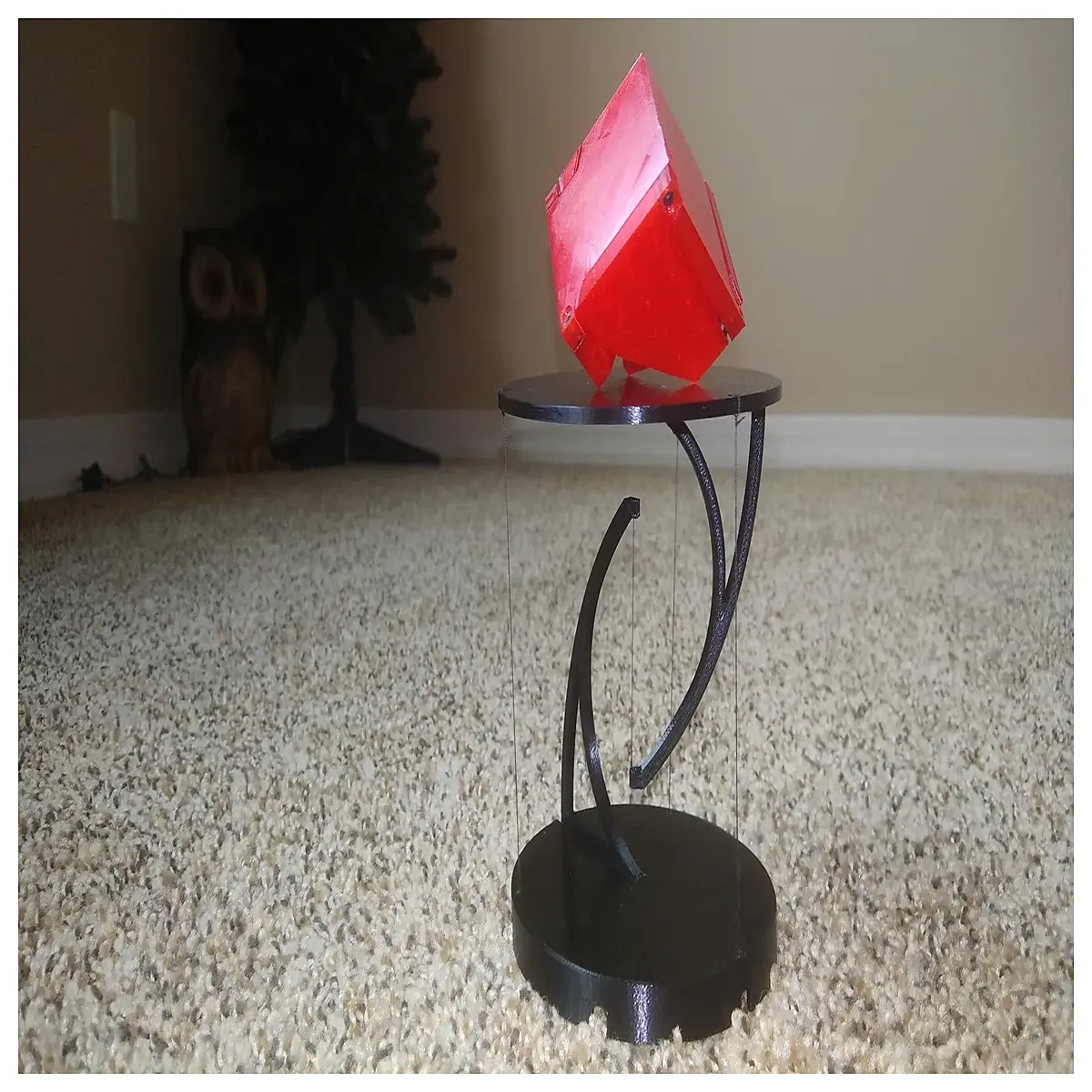tensegrity table with built in tensioning mechanism self stabilizing furniture design modern tensegrity side table