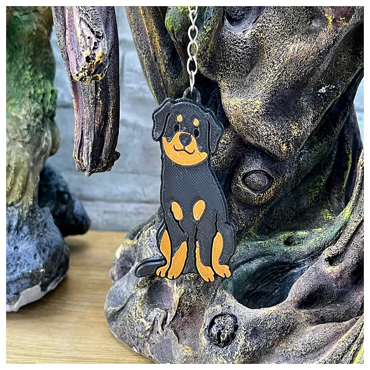 cute roly poly dog keychain funny rotweiler plush toy bag charm accessory for men women gift
