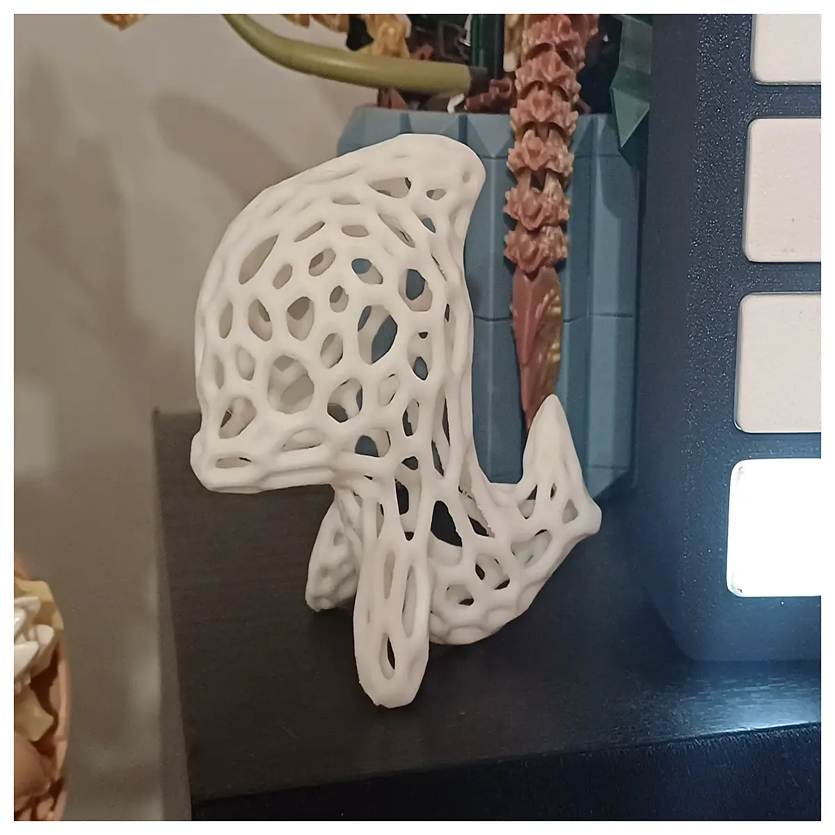 voronoi tessellation dolphin sculpture geometric art home decor modern abstract wall hanging office desk figurine