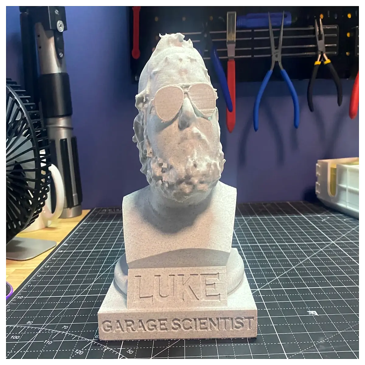 garage scientist statue mad inventor sculpture quirky geek decor for home office