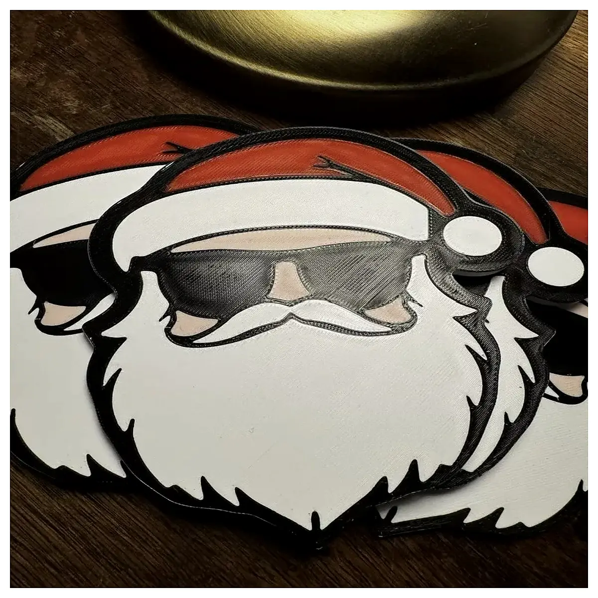 cute santa claus coaster set holiday home decor christmas table accessories festive gift