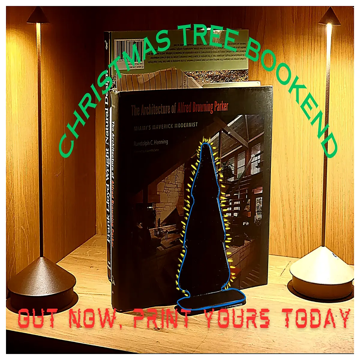 christmas tree bookends metal holiday decor shelf organizer
