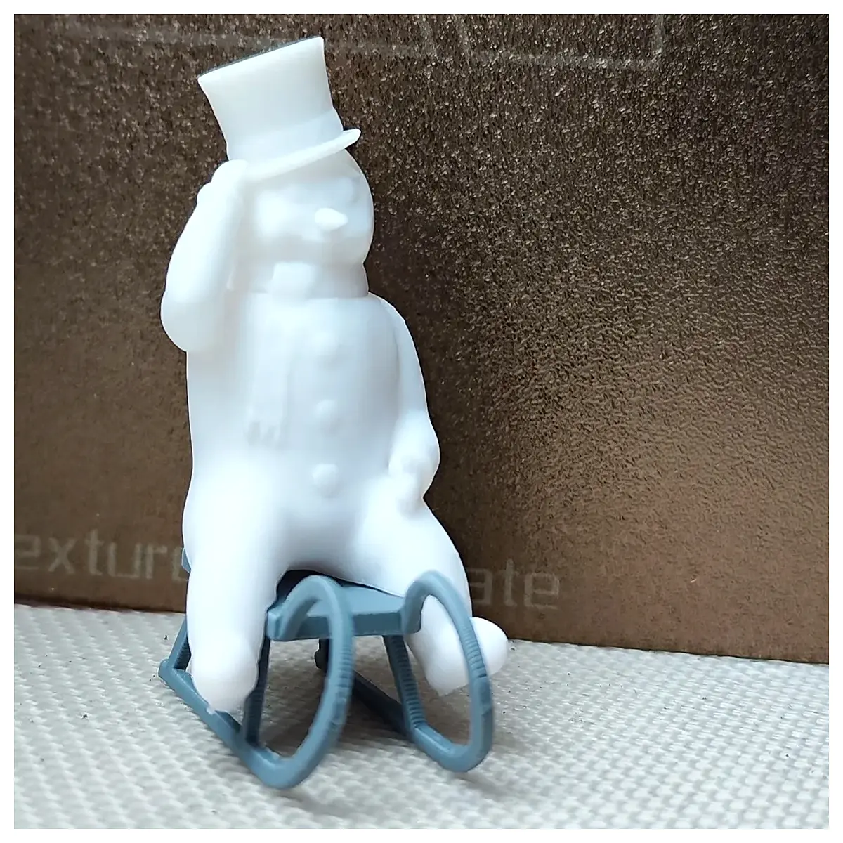 snowman on sled winter holiday decor outdoor lawn yard snow sculpture figure festive decoration