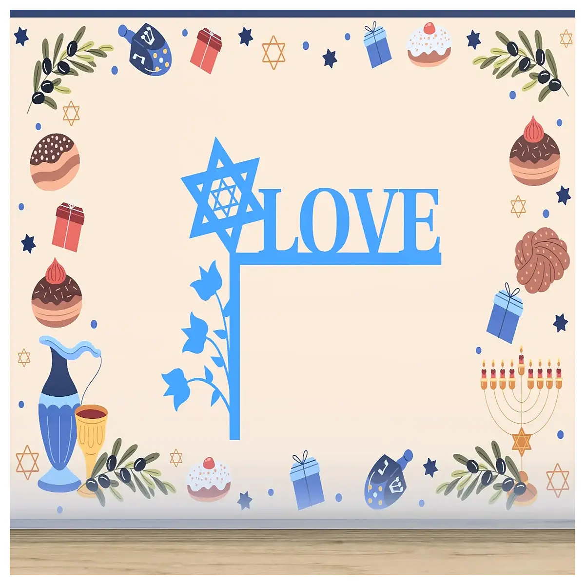 menorah candle holder hanukkah decor home holiday party supplies
