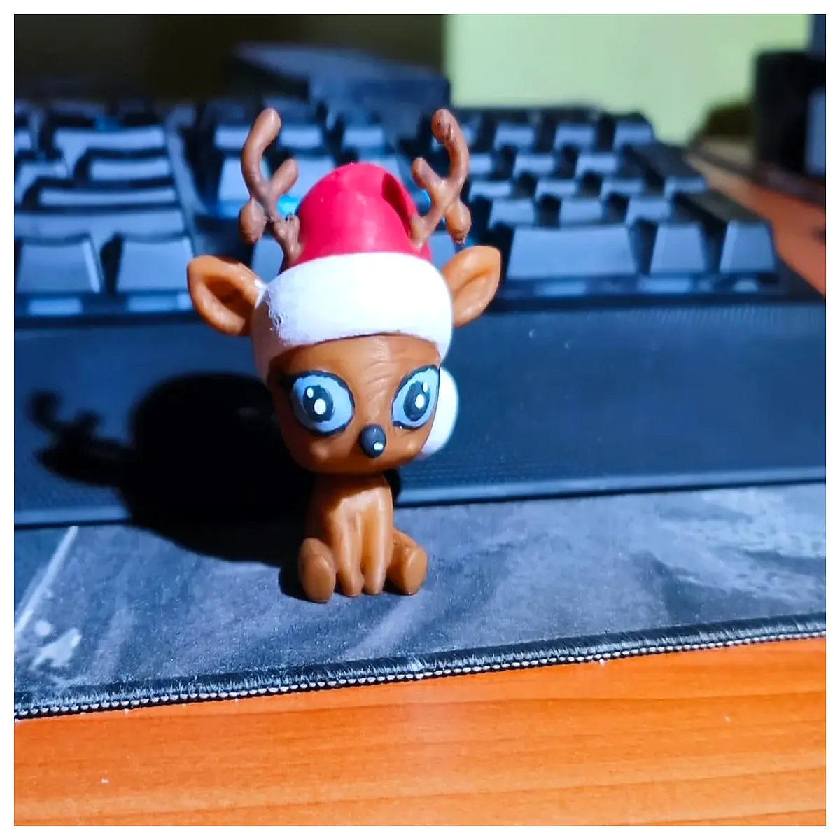 cute reindeer wearing santa hat plush toy for kids xmas party decor holiday gifts
