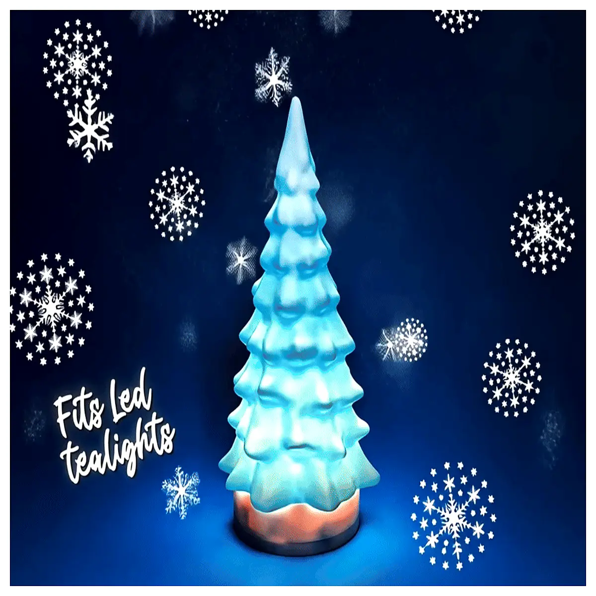 christmas snow scene tree lights with candle and rgb bulbs for holiday home decor