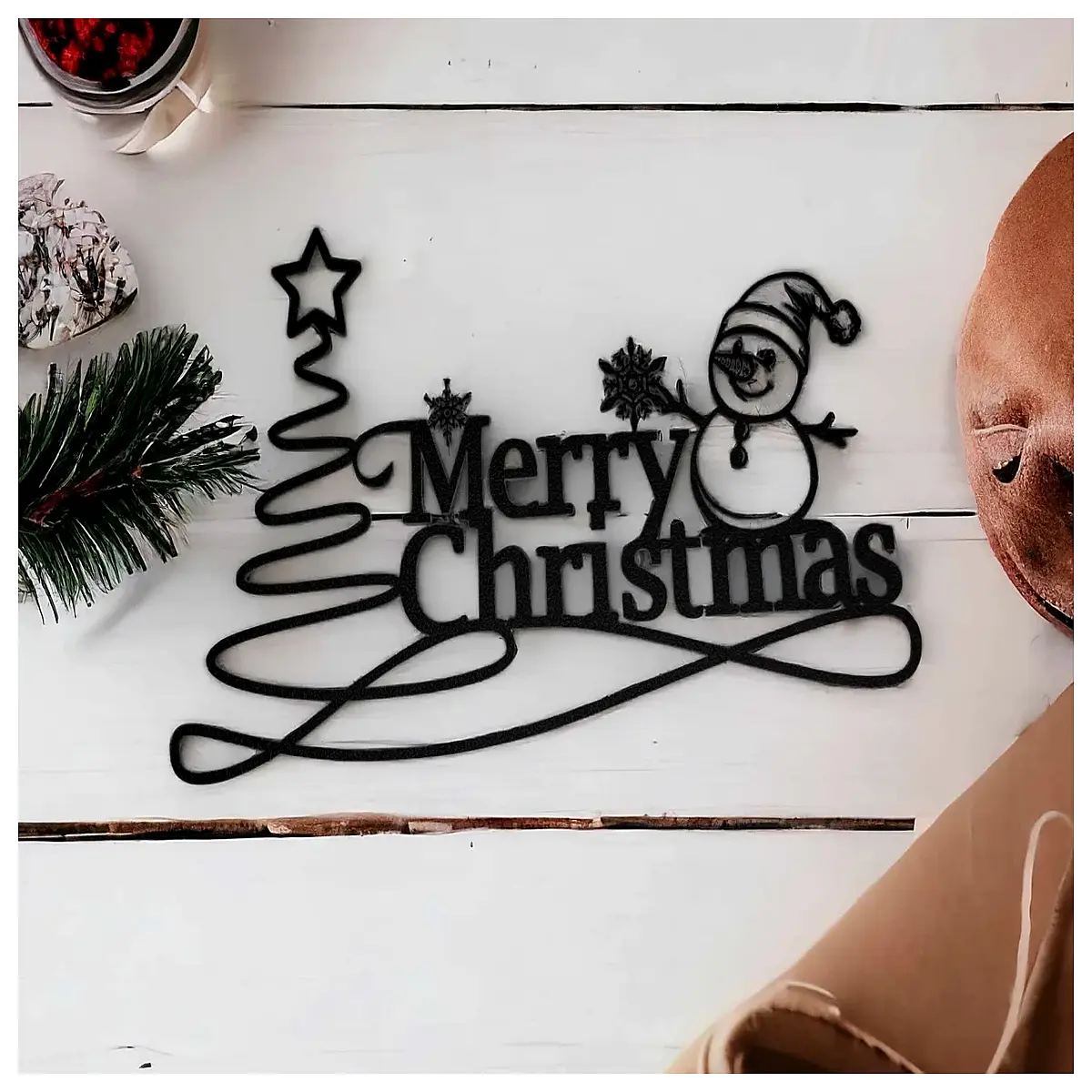 snowman happy christmas 2d decoration holiday party decor