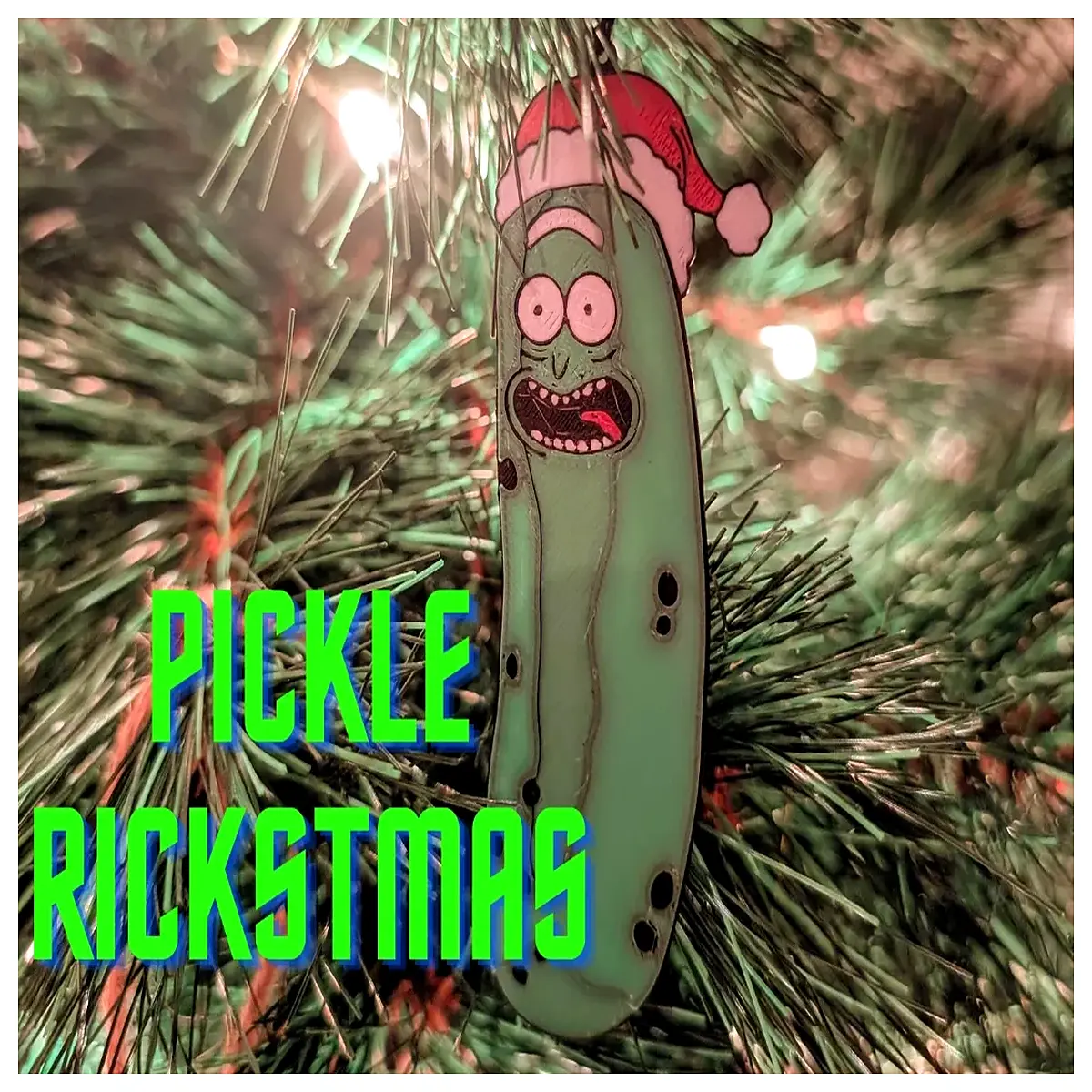 rick and pickle rick christmas ornament holiday decor funny meme fans