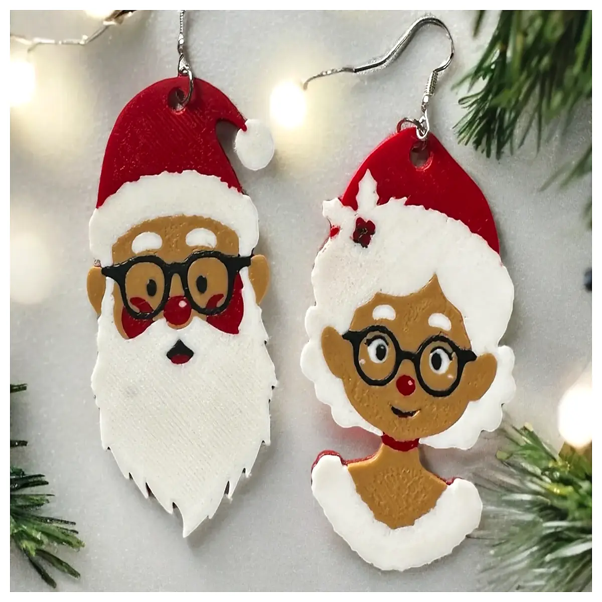christmas earrings for women men santa claus mrs clause holiday party festive jewelry xmas gifts