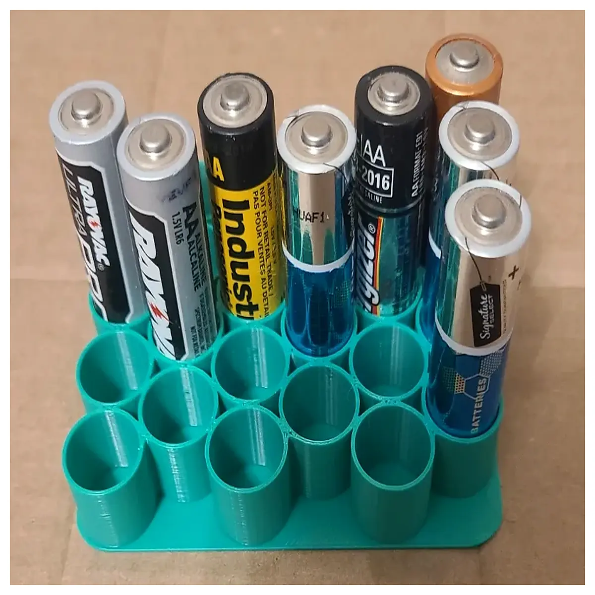 battery organizer box with lid storage case for aa alkaline cells holding container