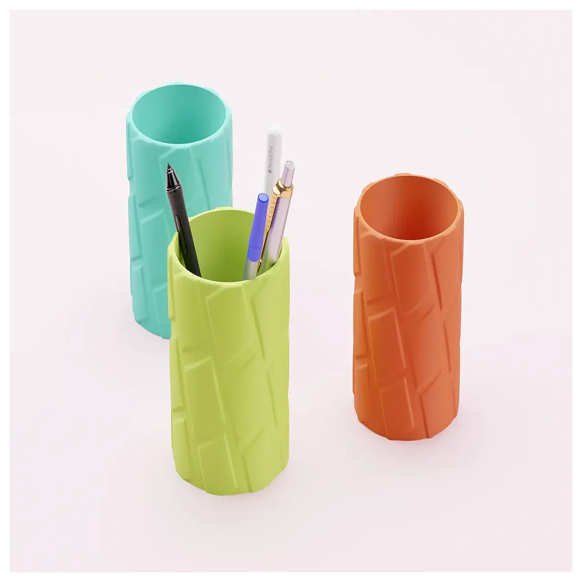 minimalist pen holder desk organizer modern white plastic pencil cup office supplies storage for home