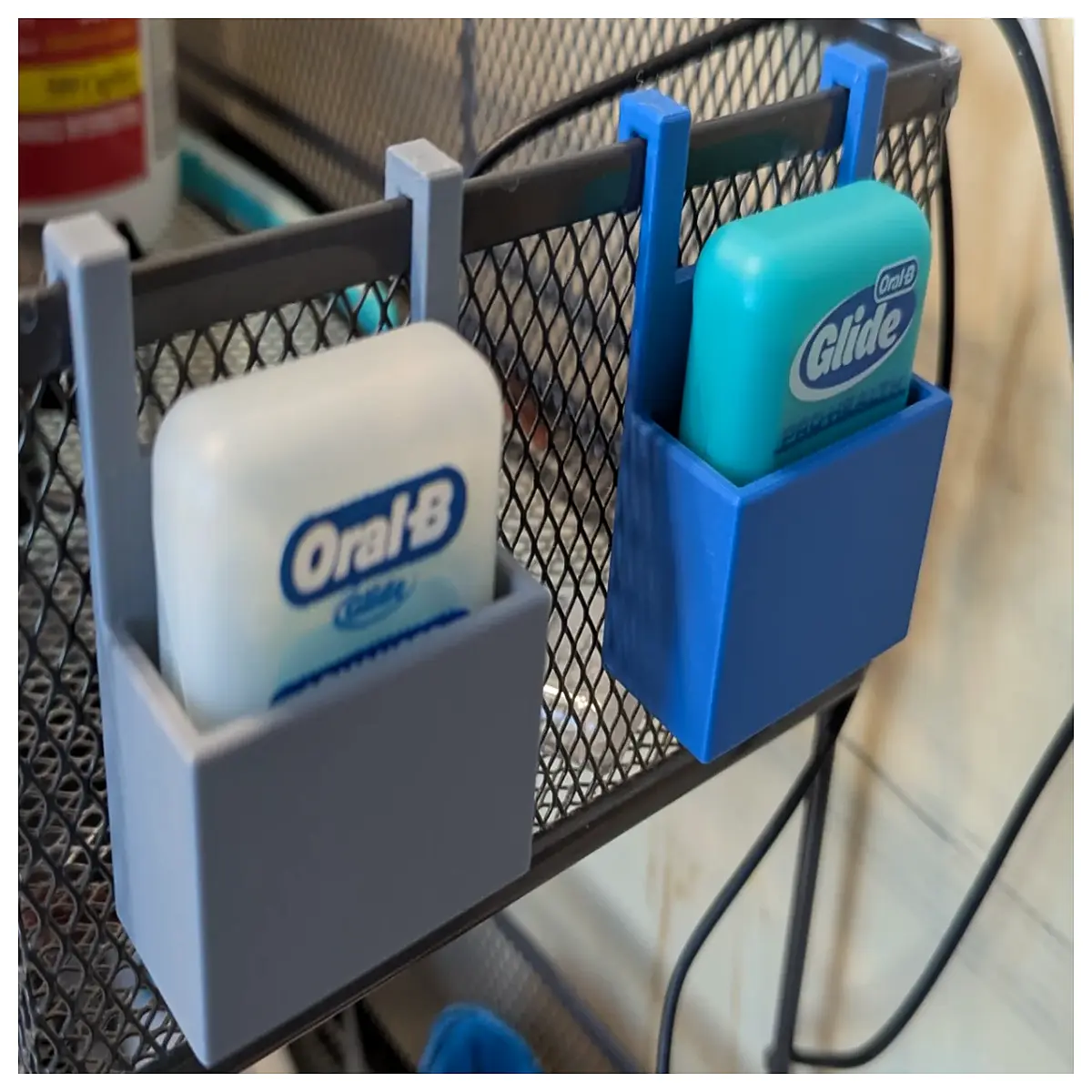 dental floss holder hook organizer for bathroom cabinet door storage container dispenser