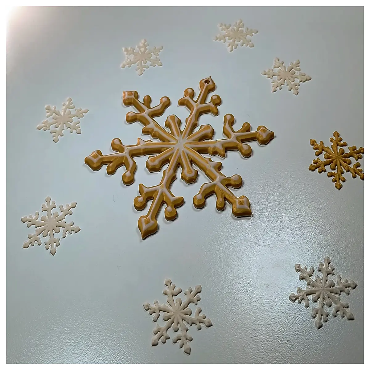snowflake christmas decorations for tree wreath window home party holiday decor