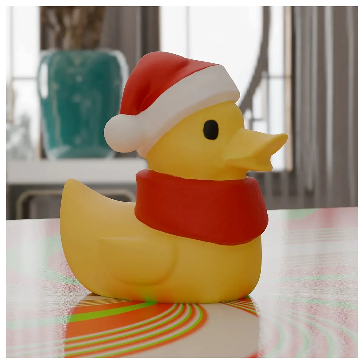 cute rubber duck with santa hat and scarf christmas party favors holiday bath toys for kids festive xmas decorations