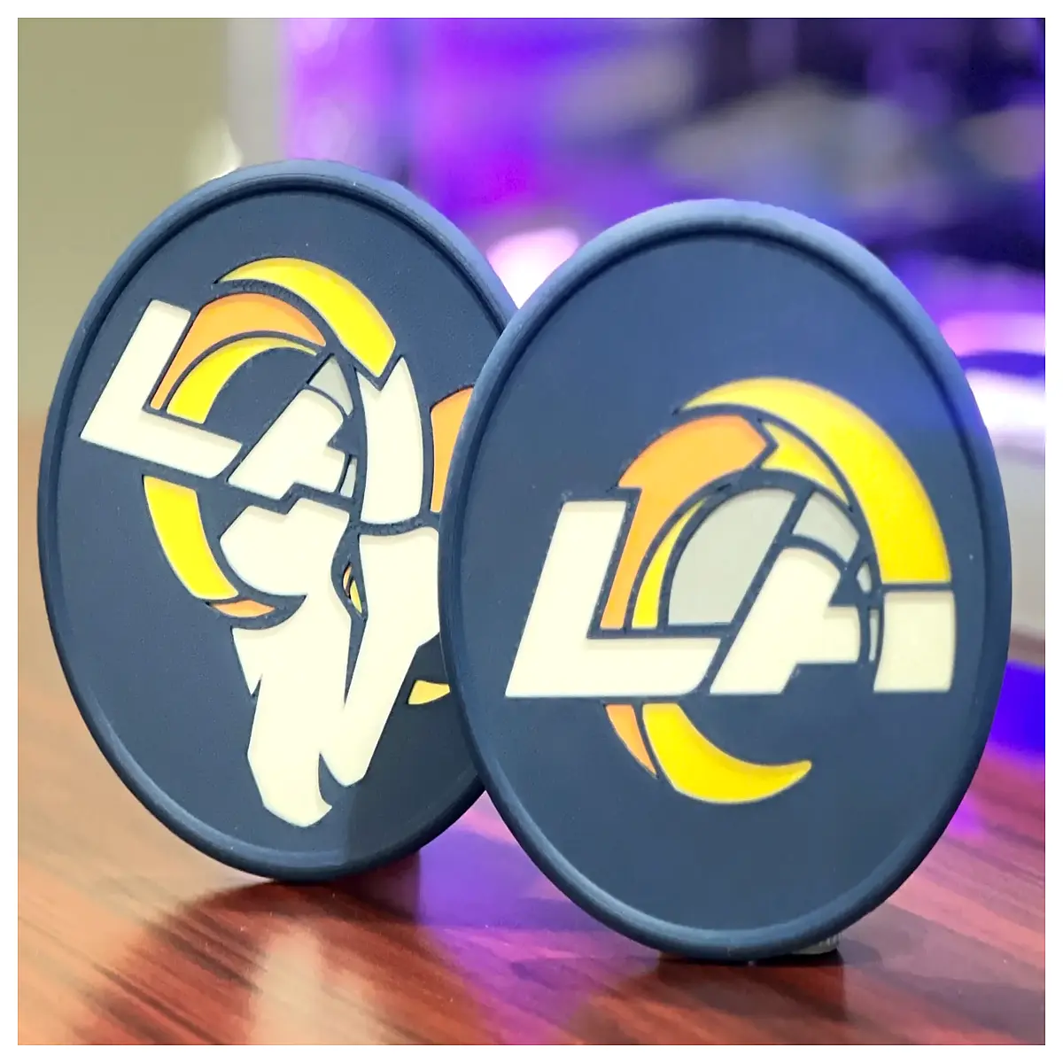 los angeles rams coasters set team drink mats rubber non slip home bar decor game day party supplies