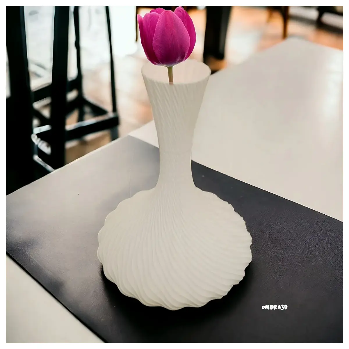 modern wavy striped ceramic vase for living room home decor table centerpiece