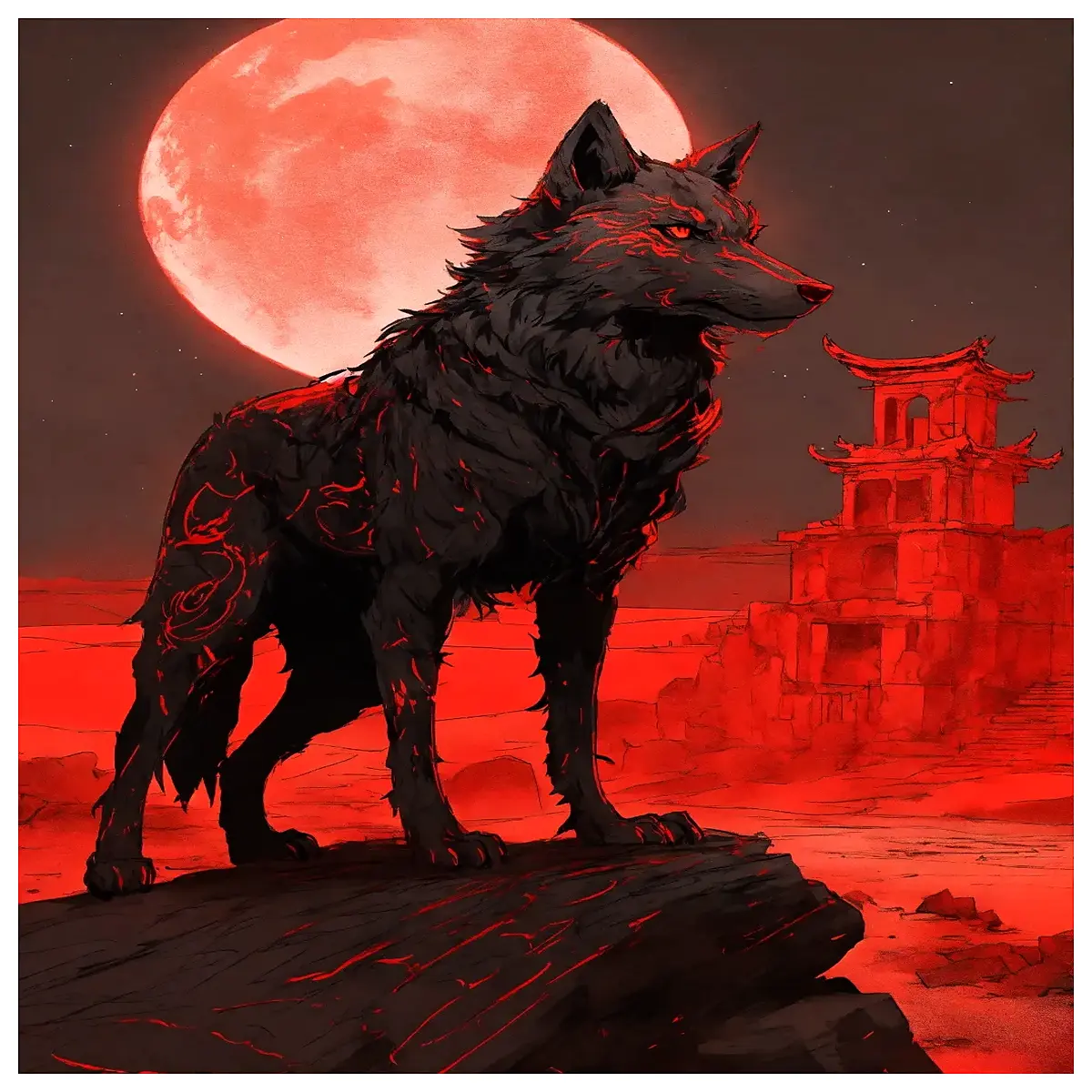 wolf art print wall decor modern abstract canvas painting home decoration gallery gift