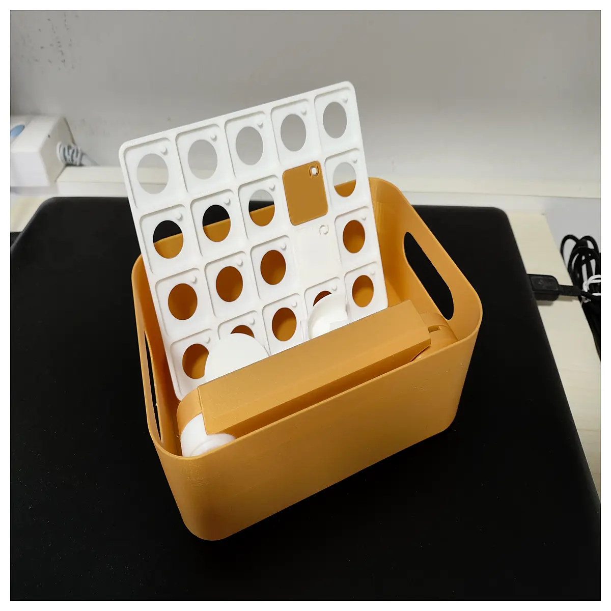 minimalist desk organizer box for office supplies and makeup storage