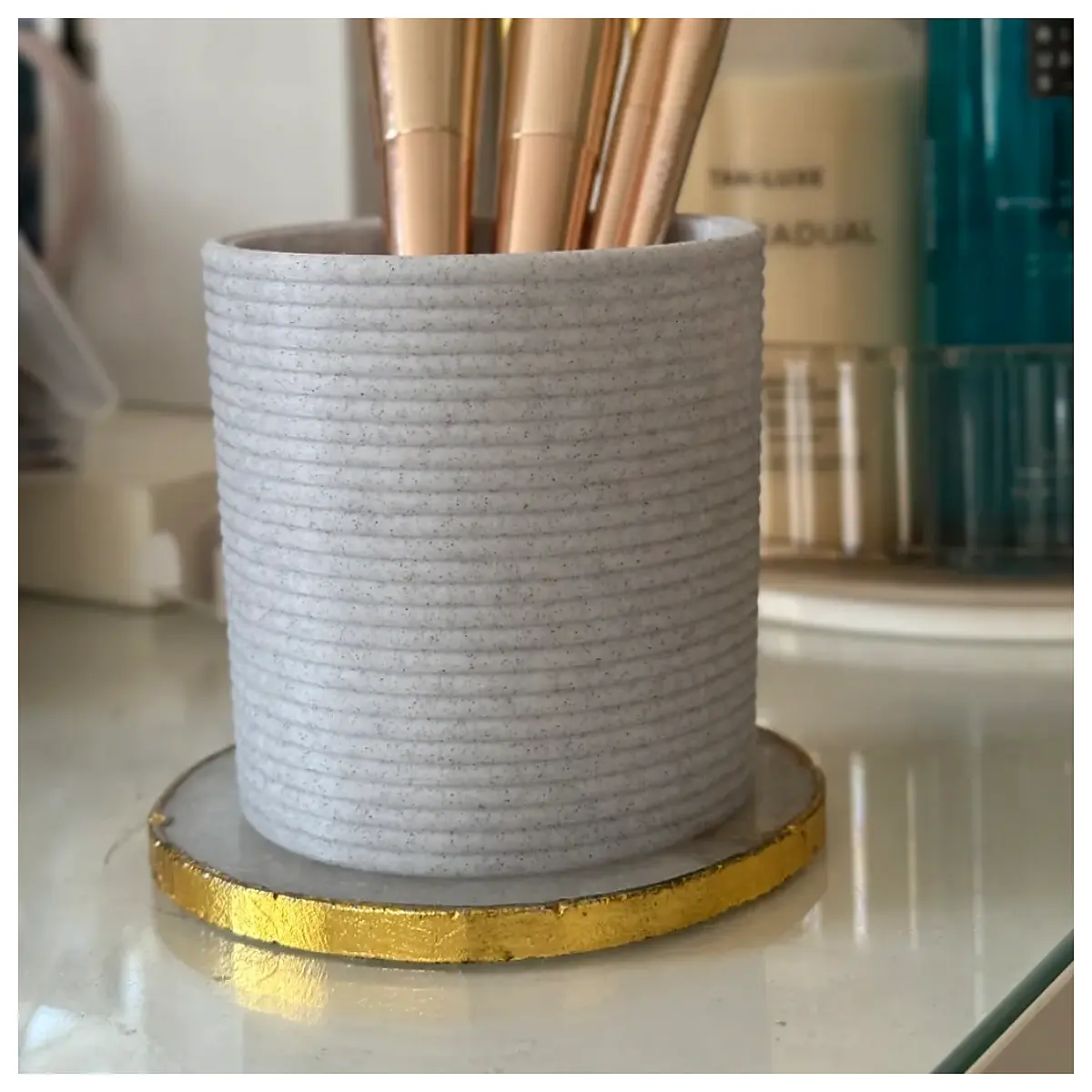 cosmetic organizer with tube holder for lip balm and mascara storage box