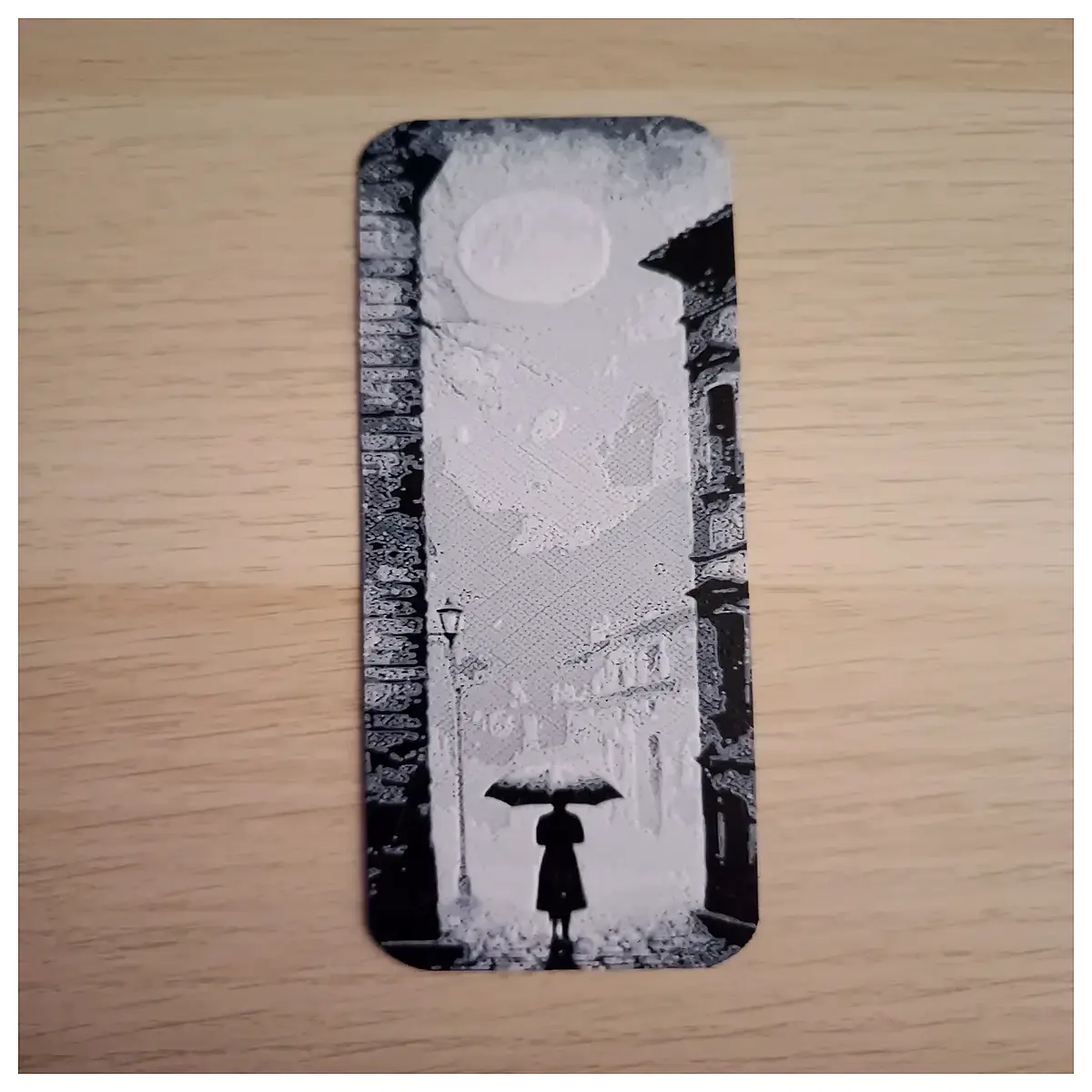 cute girl reading bookmark with moon design aesthetic stationery students