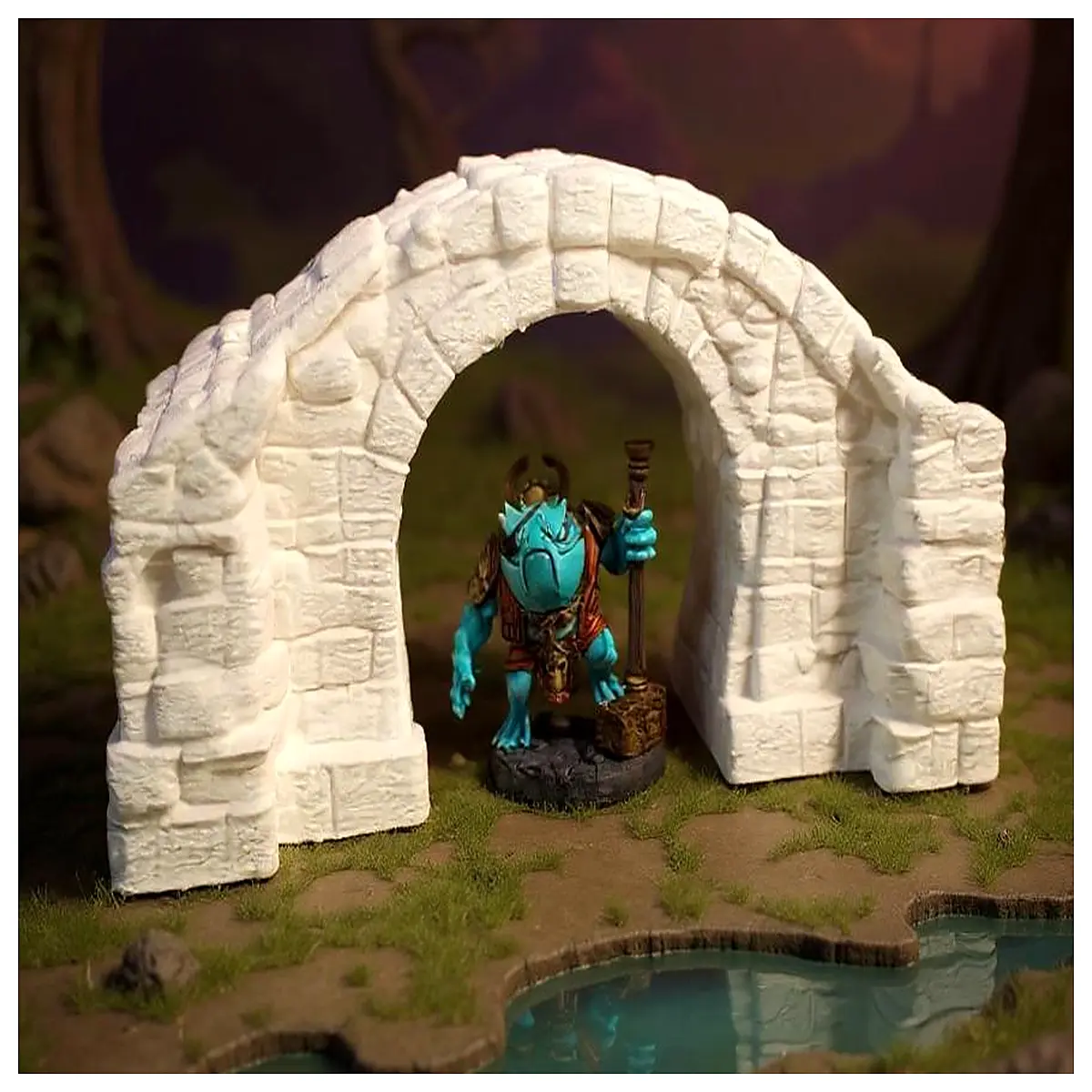 dnd dungeon terrain tiles ruins stone bridge miniature wargaming scenery props
