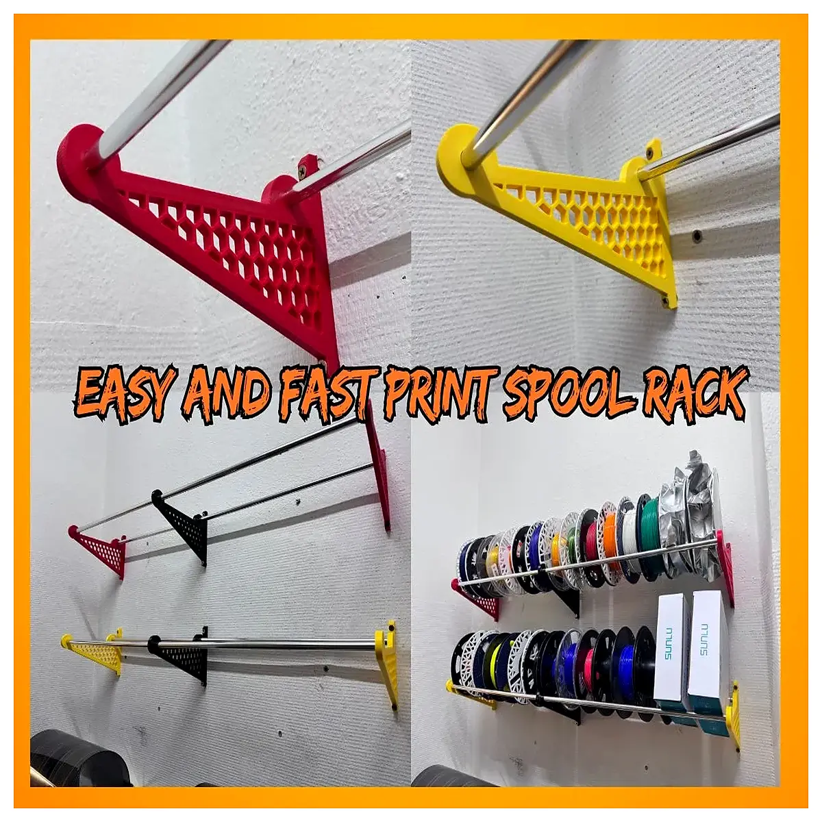 diy rapid wire spool holder 12mm shaft quick print organizer cable reel