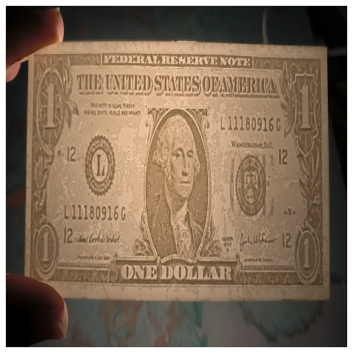 one dollar bill embossed coin novelty currency collectible prop for tricks and education