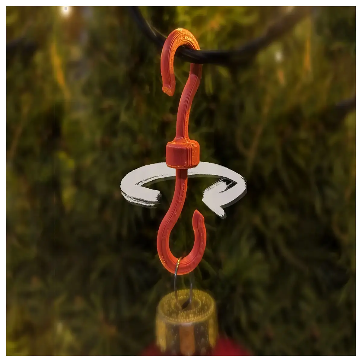rotating christmas ornament hook printed tree bauble hanger organizer