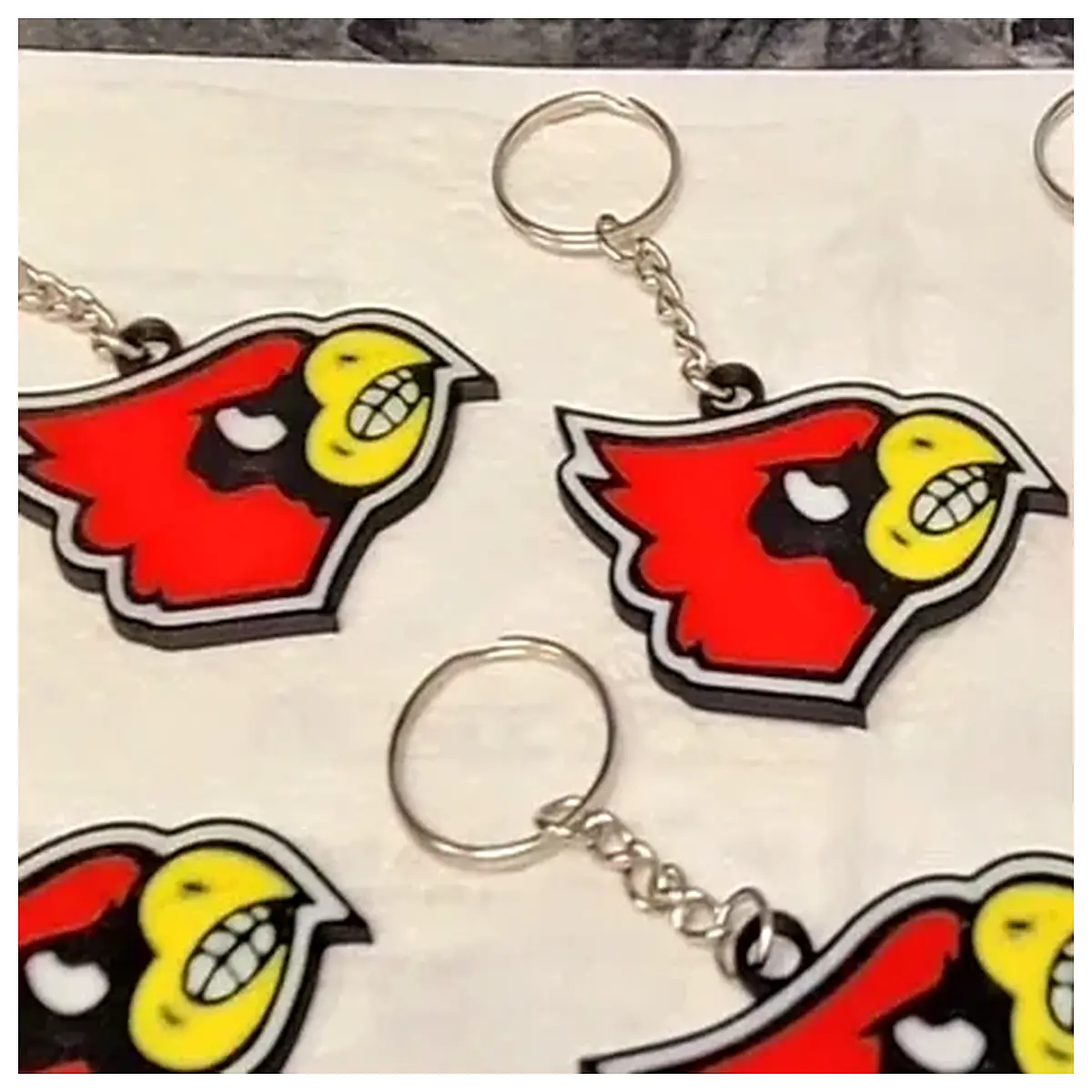 red cardinal keychain catholic gift religious jewelry saint paul cross pendant for men women bag charm