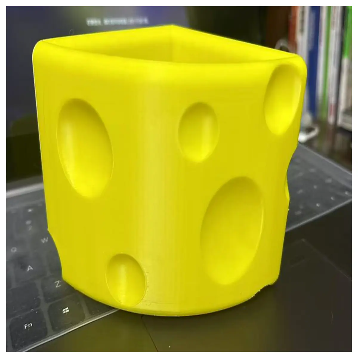 cute cheese shaped desk organizer pen holder for office supplies storage