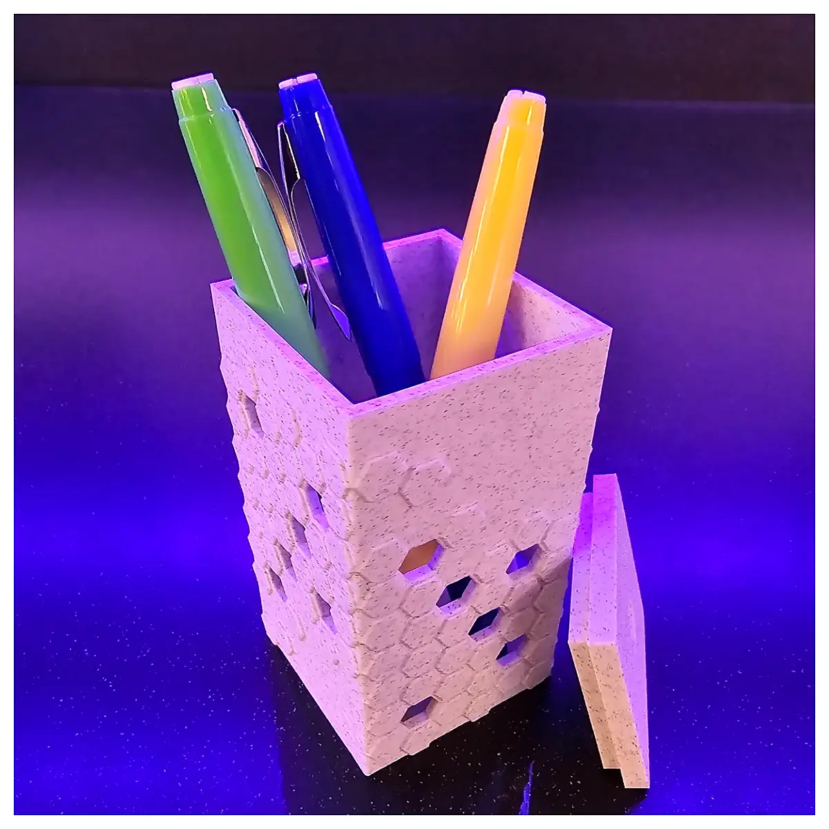 hexagonal desk organizer for office supplies square storage box for pens and sticky notes