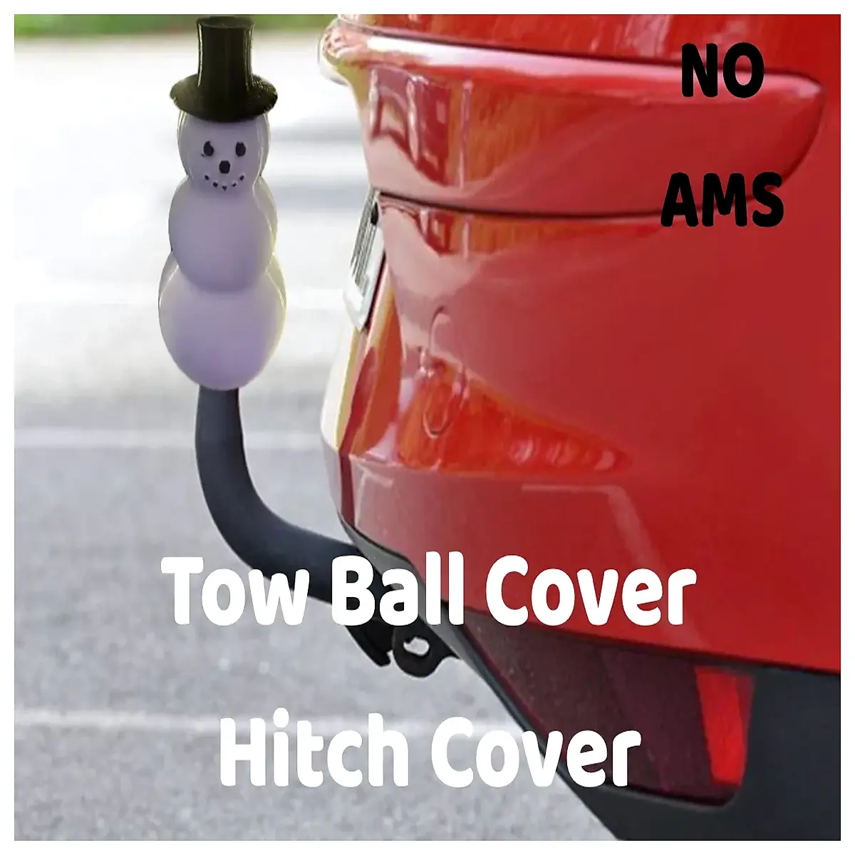 snowman trailer ball cover hitch protector snowflake towing accessory winter truck cap