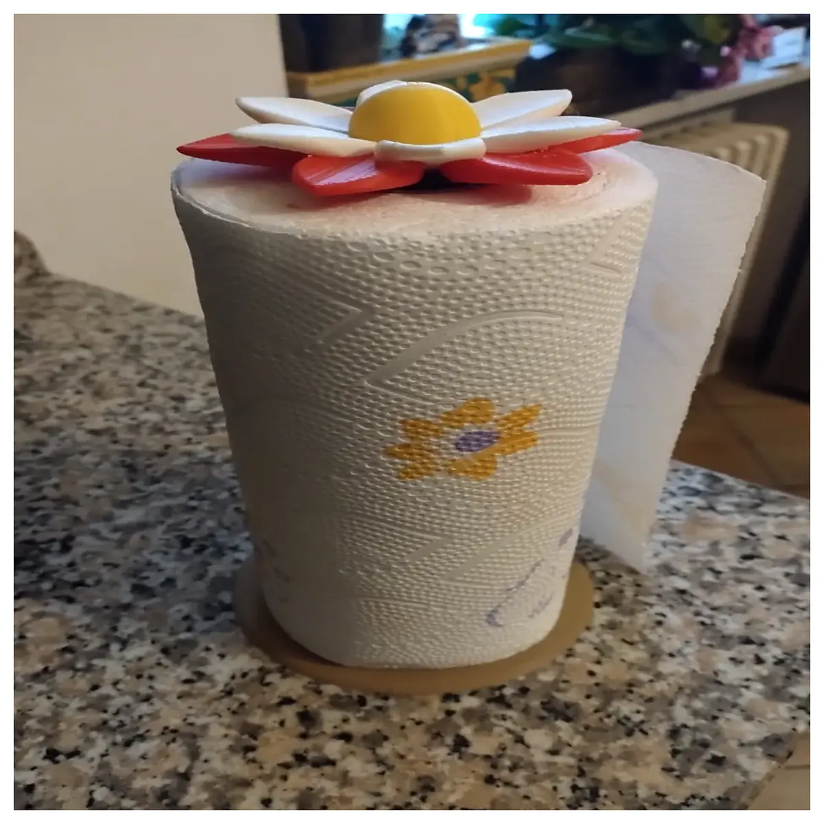 cute flower kitchen paper towel holder countertop organizer for towels dispenser rack
