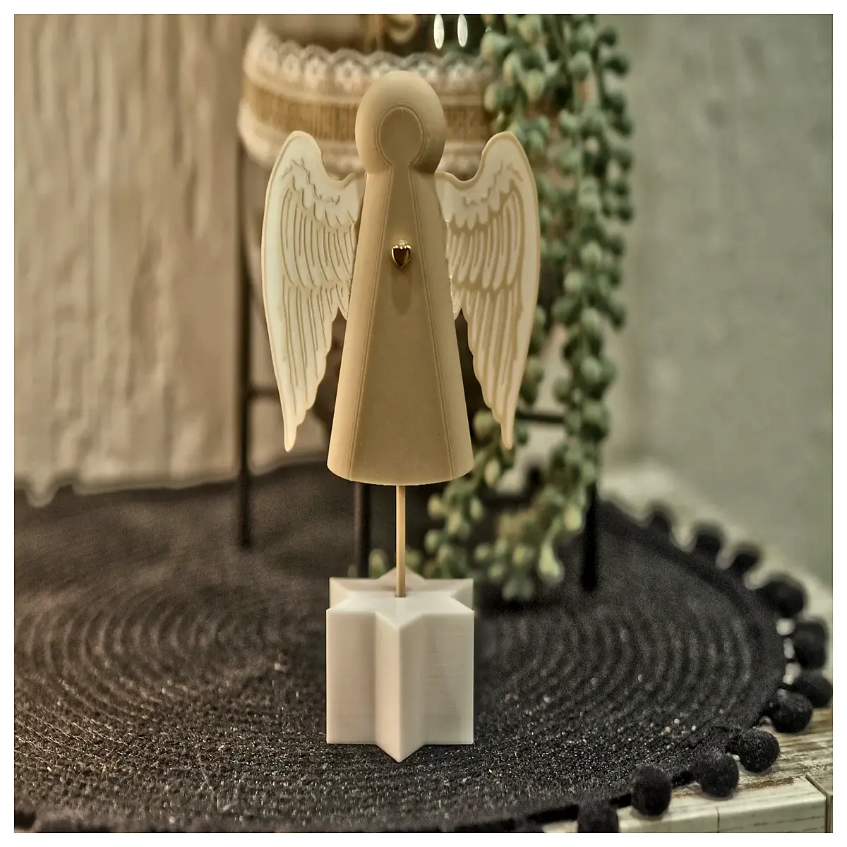 angel figurine with star base statue home decor accent spiritual gift idea